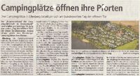 Campingplätze öffnen ihre Pforten