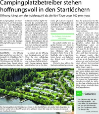 Campingplatzbetreiber stehen hoffnungsvoll in den Startlöchern